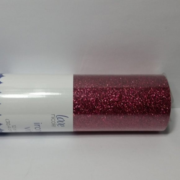 4 Iron On Vinyl Lollipop Glitter Dark Pink - Picture 1 of 6